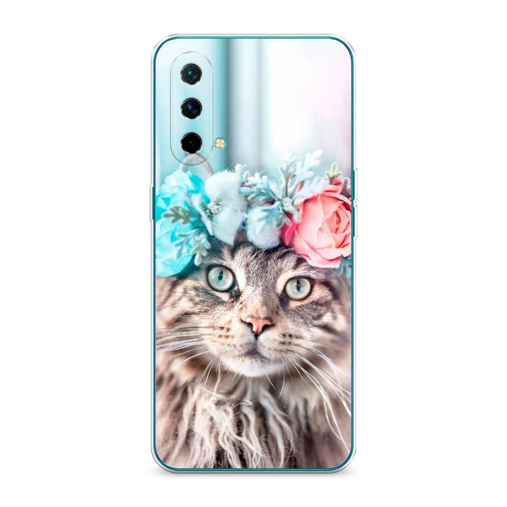 

Чехол Awog на OnePlus Nord CE / ВанПлас Nord CE "Кот в венке", Серый;голубой;розовый, 151850-2