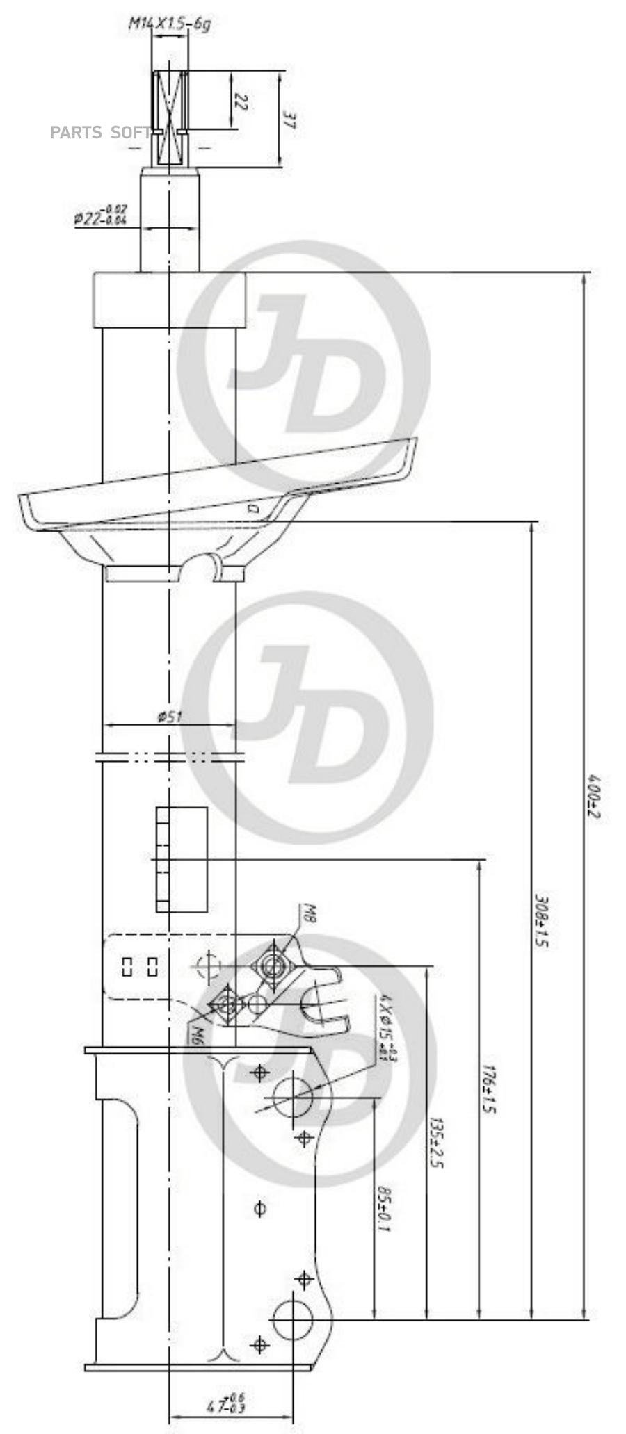 

Стойка Газомасляная Задняя Правая /334063/ Just Drive арт. JAS0011