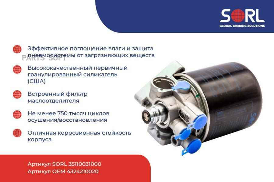 

35110031000 Осушитель Воздуха 13 Bar Без Нагрев. Элемента Mb SORL 35110031000