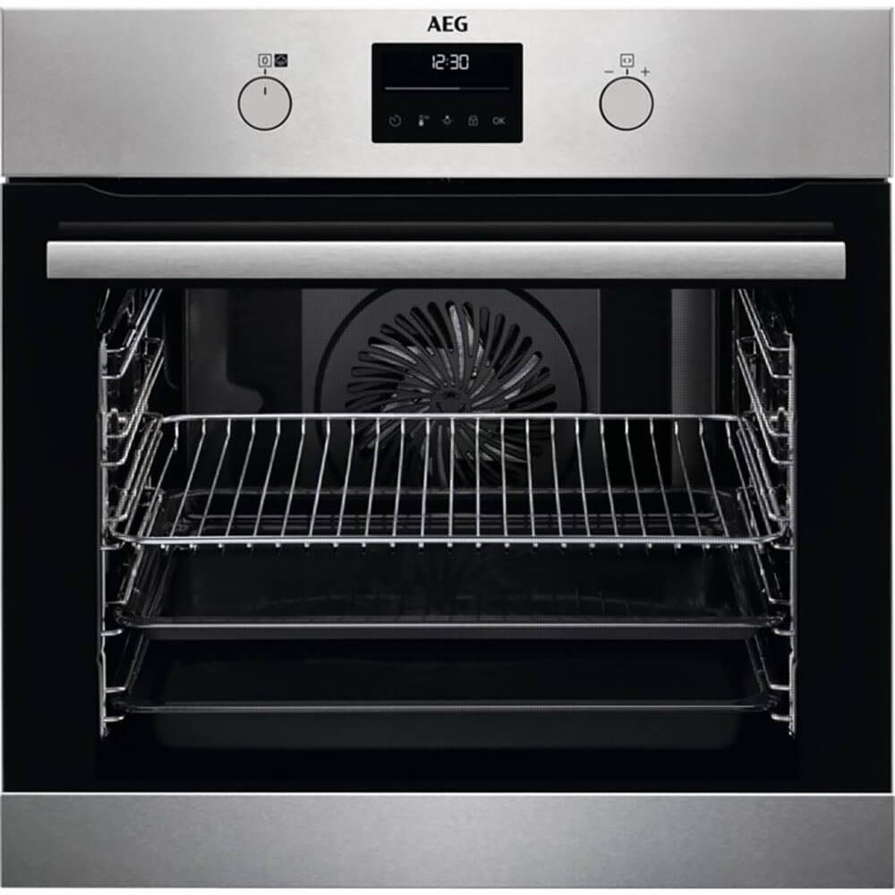 

Встраиваемый электрический духовой шкаф AEG BPB351160M серебристый, BPB351160M