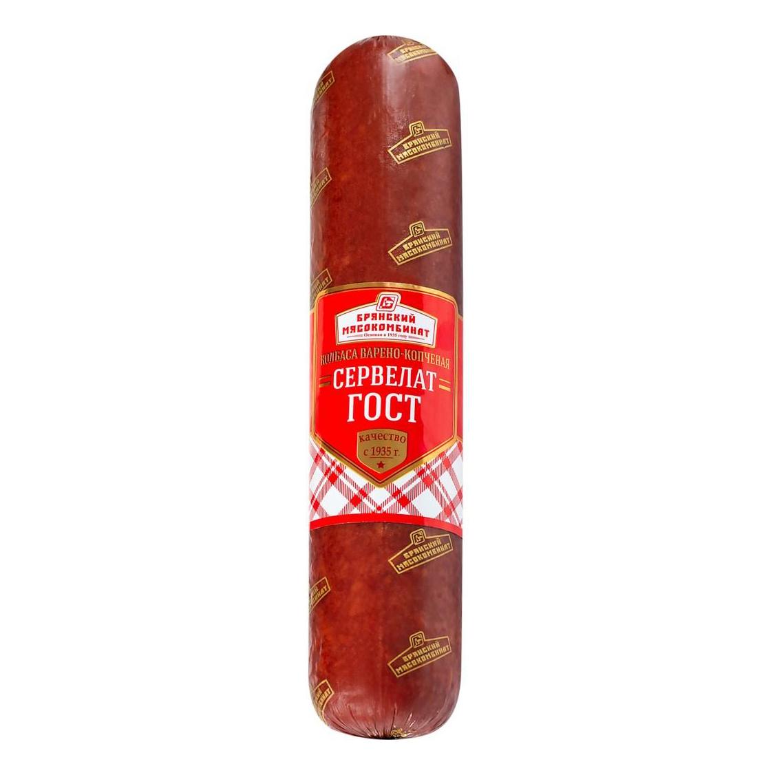 

Колбаса варено-копченая Брянский мясокомбинат Сервелат +-1 кг