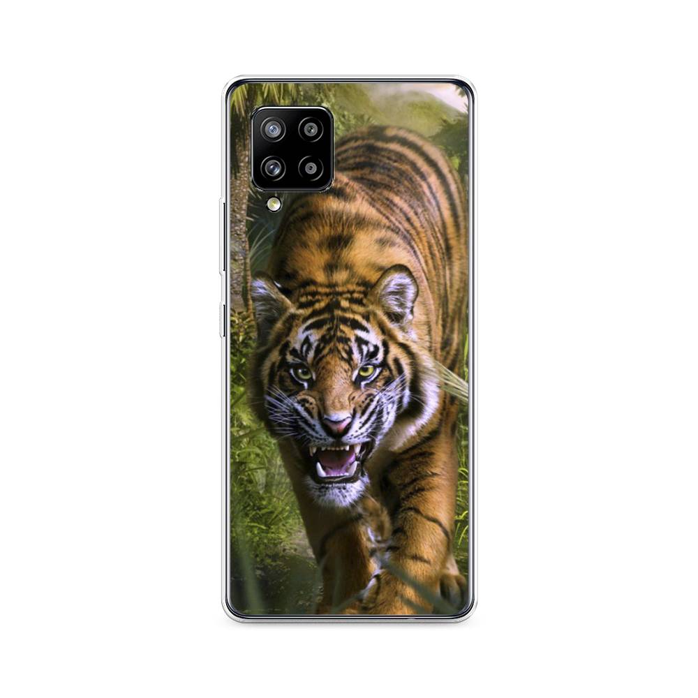 

Чехол на Samsung Galaxy A42 "Тигр в джунглях 2", Оранжевый;зеленый, 2101750-1