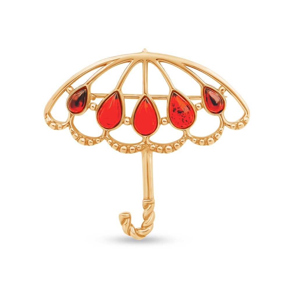 

Брошь из серебра 585Gold 709000343, янтарь, 709000343