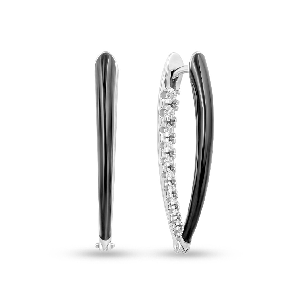 

Серьги двухсторонние из серебра 585Gold 702011762, фианит, 702011762
