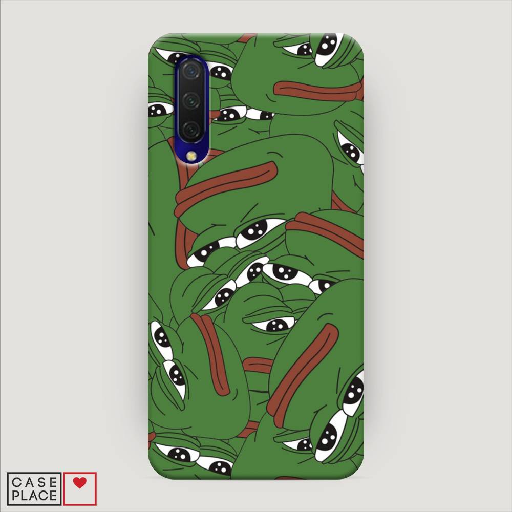 фото Пластиковый чехол "печальный frog" на xiaomi mi a3 lite awog