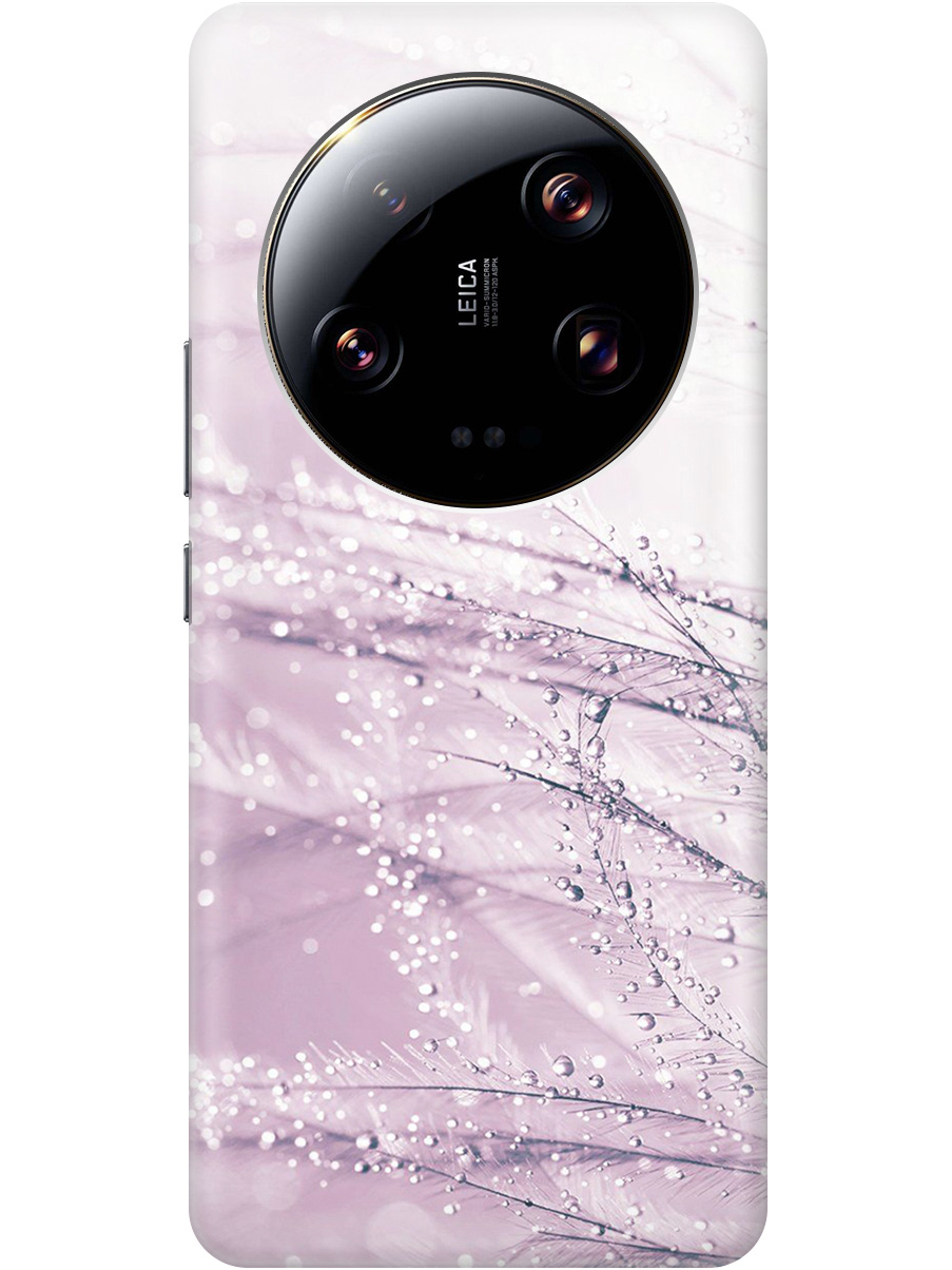 

Силиконовый чехол на Xiaomi 13 Ultra с принтом "Капли на розовой траве" прозрачный, Розовый, 20000112