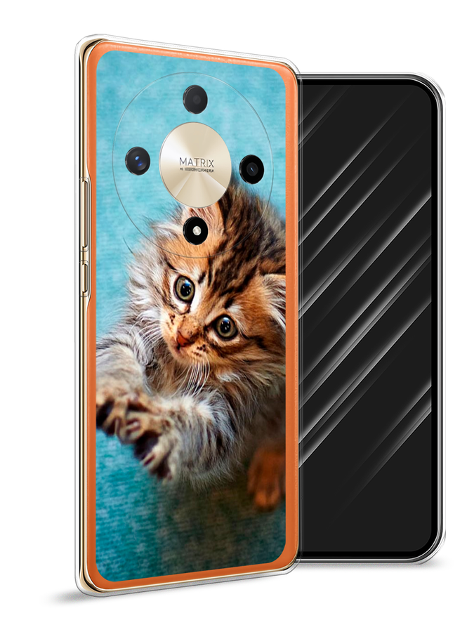 

Чехол Awog на Honor X9B "Котенок просит есть", Бирюзовый;коричневый;белый, 6122550-1