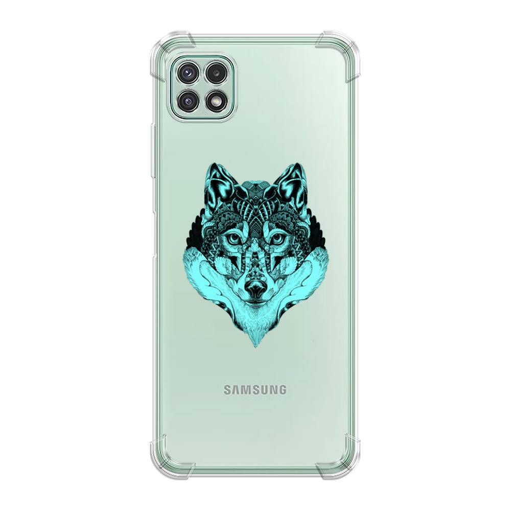 

Чехол Awog на Samsung Galaxy A22s 5G / Самсунг A22s 5G "Бирюзовый волк", Голубой;черный, 2104251-1