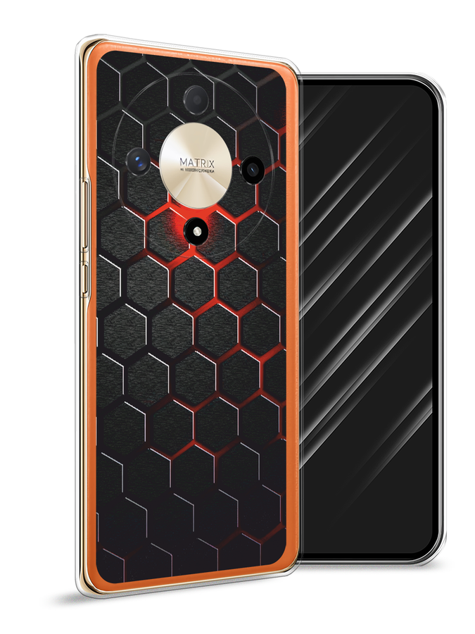 

Чехол Awog на Honor X9B "Фон соты красные", Красный;черный, 6122550-1