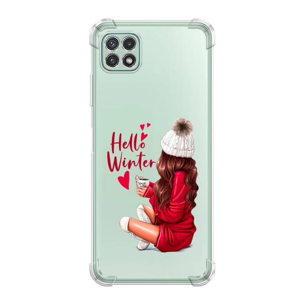 

Чехол Awog на Samsung Galaxy A22s 5G / Самсунг A22s 5G "Hello winter", Красный;коричневый;белый, 2104251-1