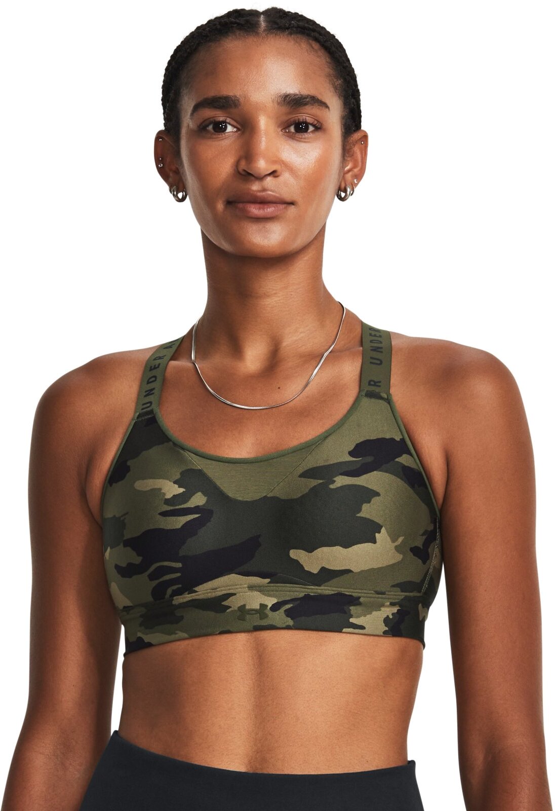 

Топ женский Under Armour Ua Infinity High Print Bra зеленый LG, Ua Infinity High Print Bra