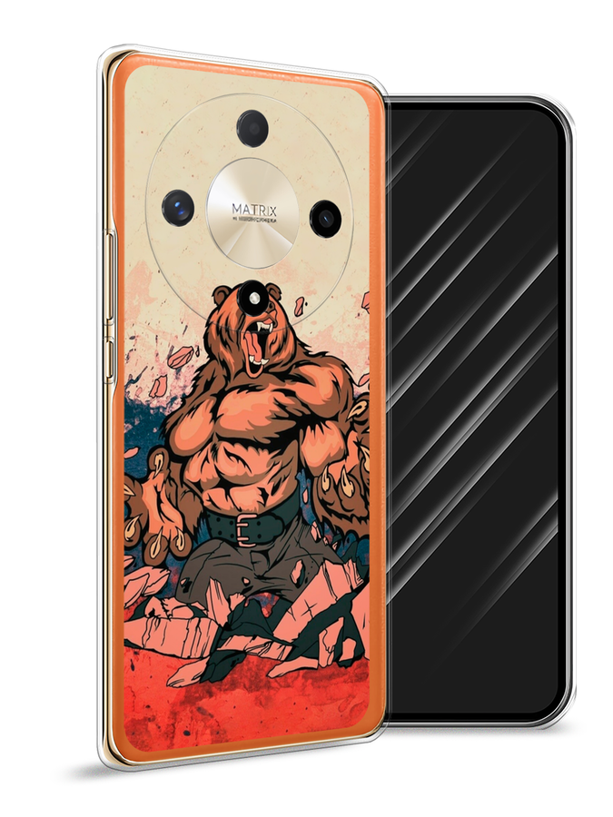 

Чехол Awog на Honor X9B "Медведь с флагом РФ", Коричневый;синий;красный, 6122550-1