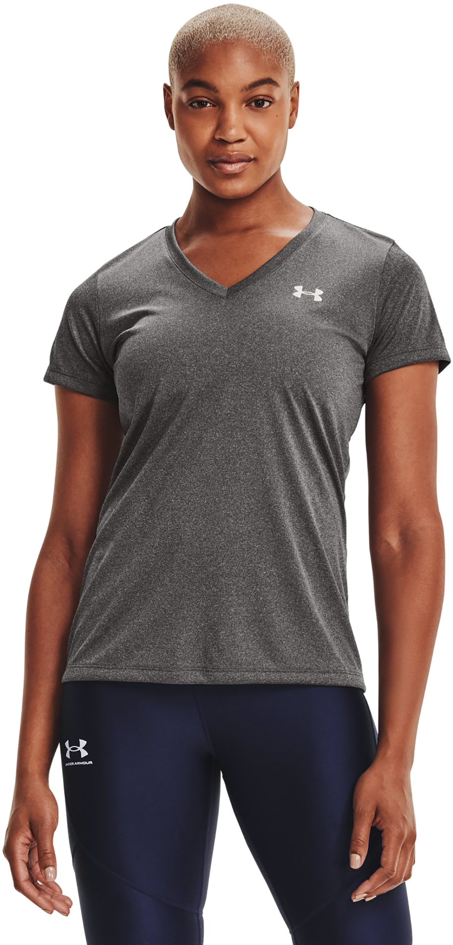 Футболка женская Under Armour Dfo W Velocity Solid Vneck серая LG