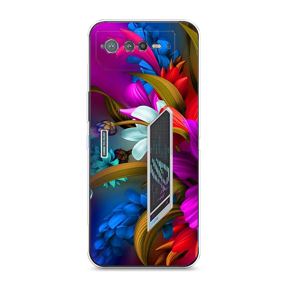 

Чехол для Asus ROG Phone 6 "Фантастические цветы", Фиолетовый;красный;синий, 44650-2
