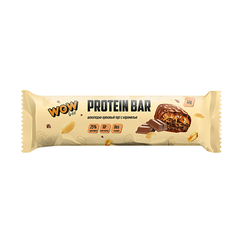 

PrimeKraft WOW Protein Bar, 1 шт, вкус: шоколадно-ореховый торт с карамелью
