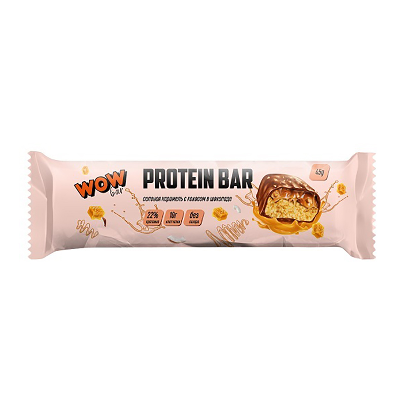 

PrimeKraft WOW Protein Bar, 1 шт, вкус: соленая карамель с кокосом в шоколаде