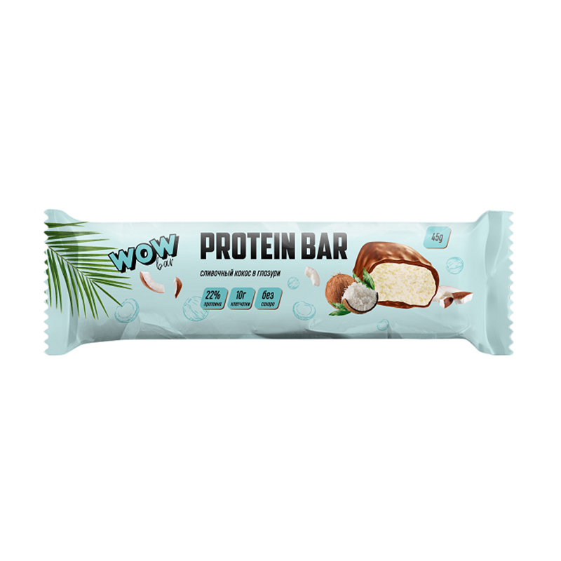 

PrimeKraft WOW Protein Bar, 1 шт, вкус: сливочный кокос в глазури