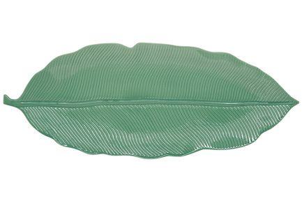 фото Блюдо листок светло-зеленый, фарфор, 47х19 см, el-r2051/lelg easy life