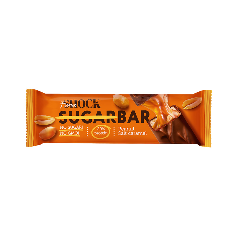 

FitnesSHOCK NO SUGAR BAR, 1 шт, вкус: арахис-соленая карамель