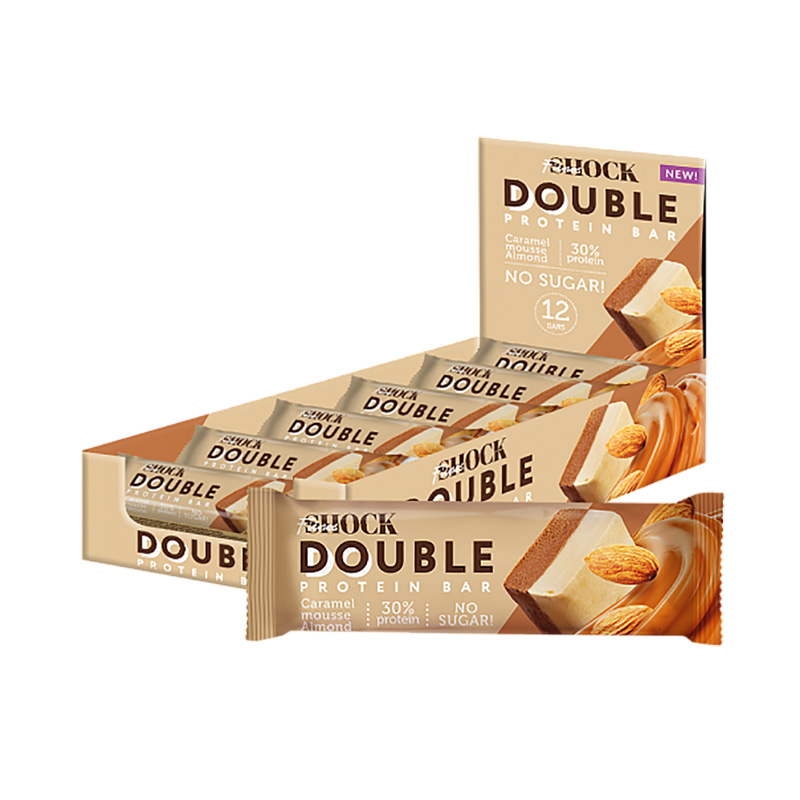 

FitnesSHOCK Double Bar, 1 шт, вкус: карамельный мусс с миндалем