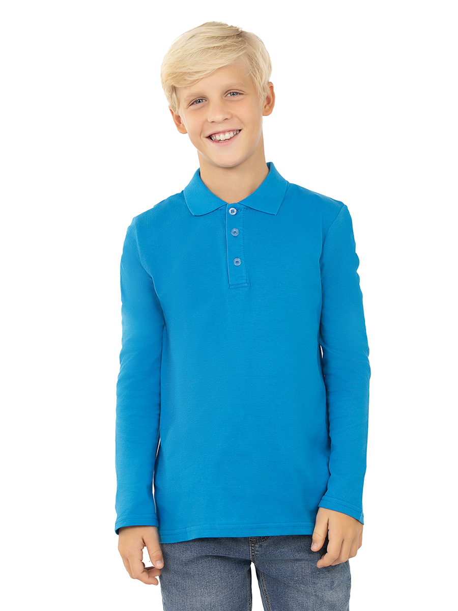 Поло детское N.O.A. 11565, синий, 140 футболка поло с длинным рукавом для девочки