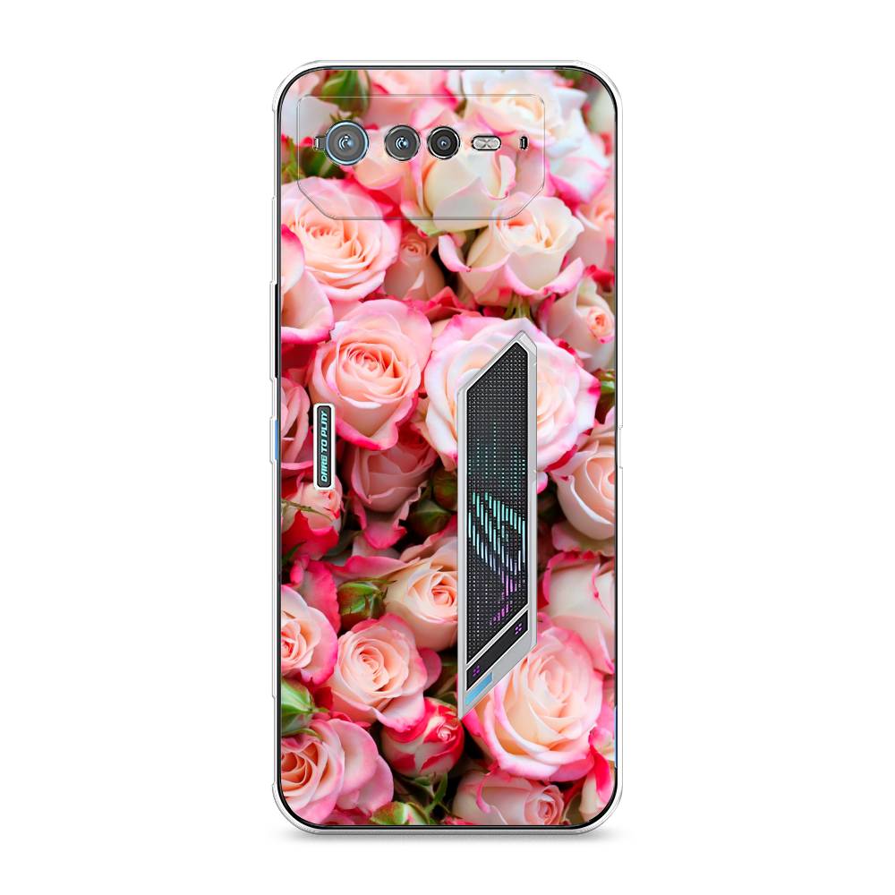 

Чехол для Asus ROG Phone 6 "Много роз", Розовый, 44650-2