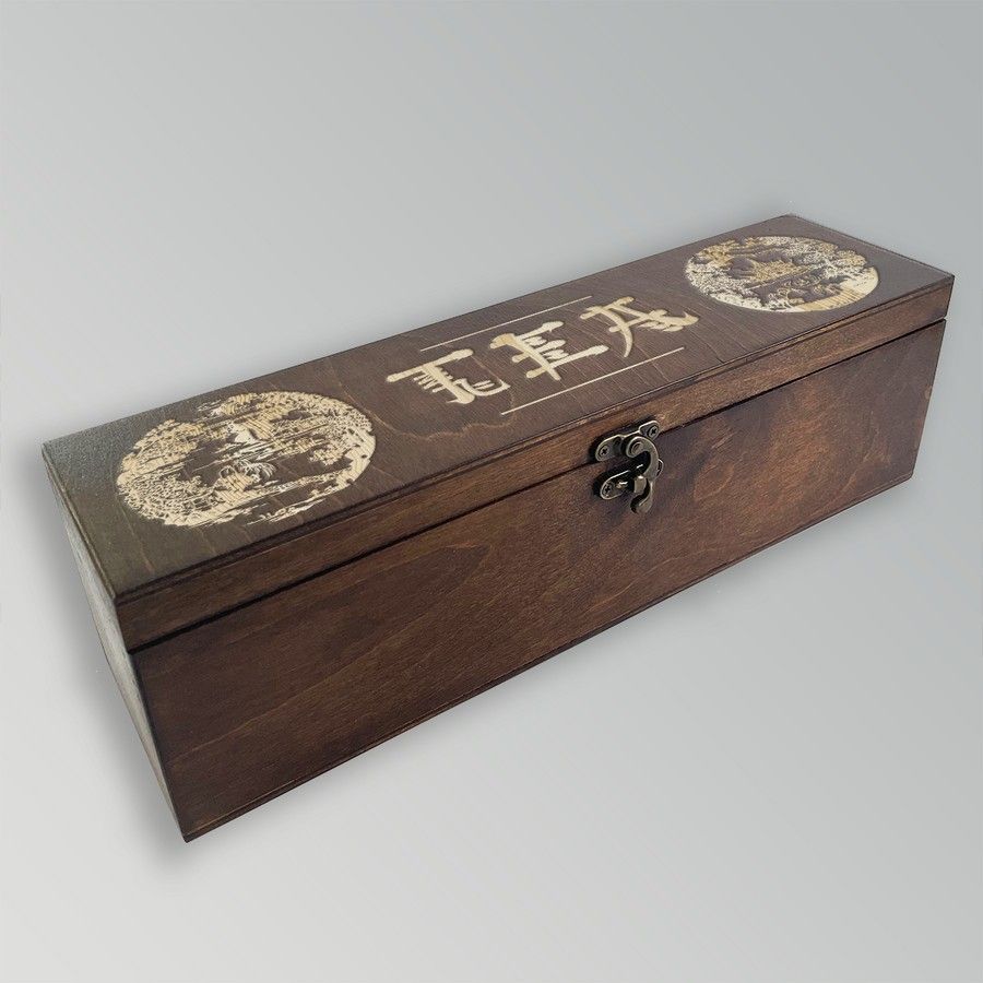 

Коробка для чайных пакетиков из дерева с крышкой - 40, TEABOX-OG-090922-0083