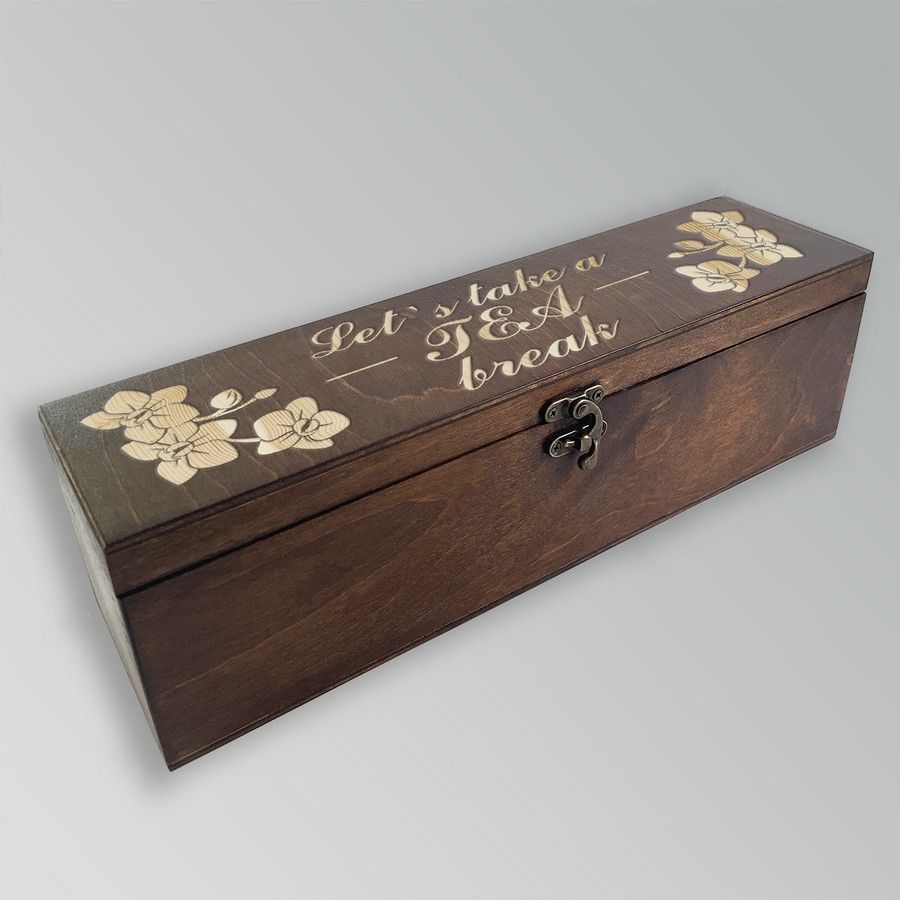

Коробка для чайных пакетиков из дерева с крышкой - 8, TEABOX-OG-090922-0079