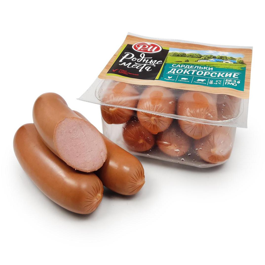 

Сардельки Родные места Докторские вареные +-800 г