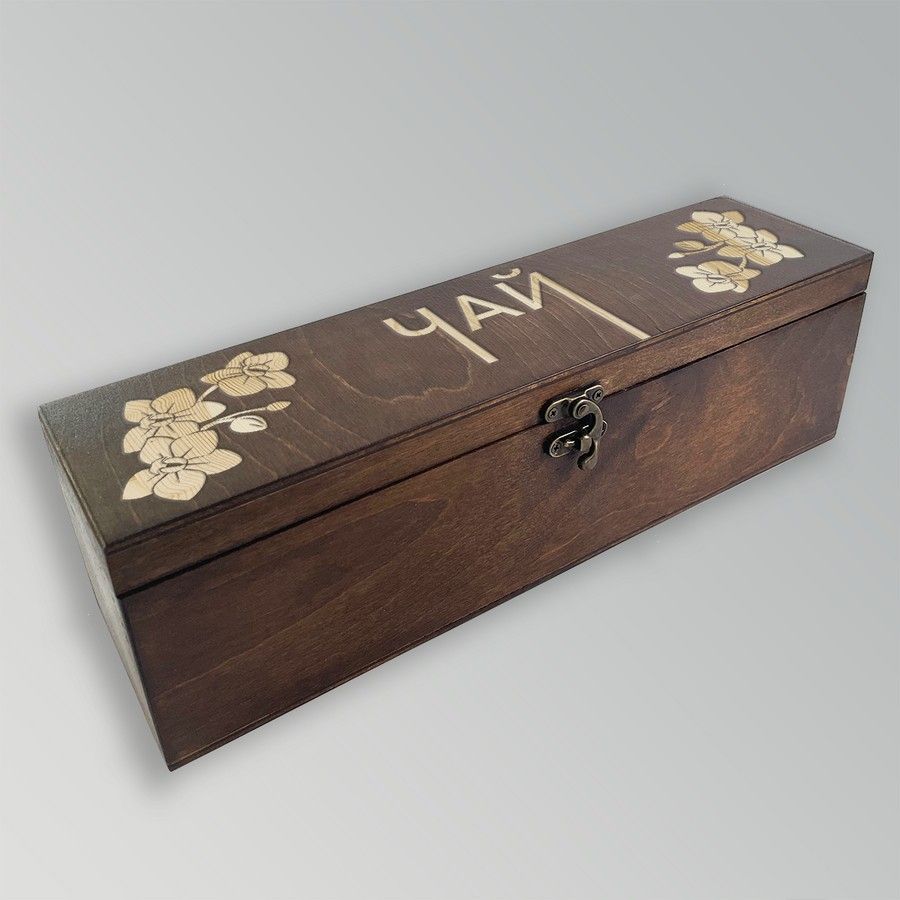 

Коробка для чайных пакетиков из дерева с крышкой - 9, TEABOX-OG-090922-0078