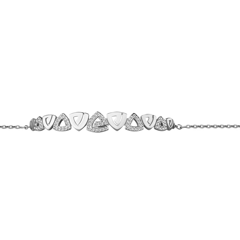 

Браслет из серебра с фианитом р.  Aquamarine 74510А_925_р, 74510А_925_р
