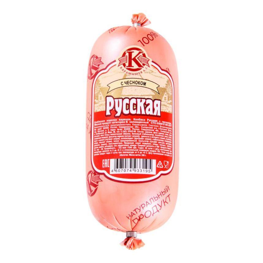 

Колбаса вареная Карамышев Русская с чесноком 350 г
