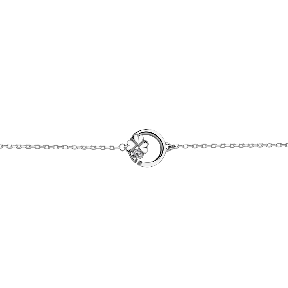 

Браслет на ногу из серебра с фианитом р. 25 Aquamarine 74490А_925_р, 74490А_925_р