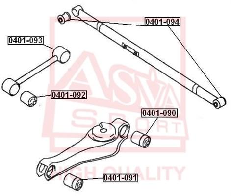 

Сайлентблок задней подвески ASVA 0401094, Сайлентблок задней подвески ASVA 0401094 ASVA 0401094