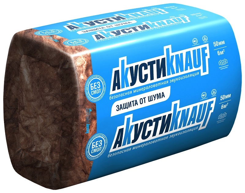 фото Звукоизоляция минераловатная knauf insulation акустик 16 x 50 x 610 x 1230 мм /12 м 2 /0.6