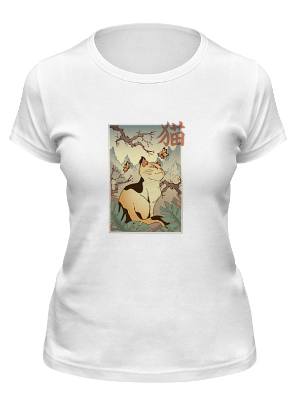 

Футболка женская Printio Japanese cat белая M, Белый, Japanese cat