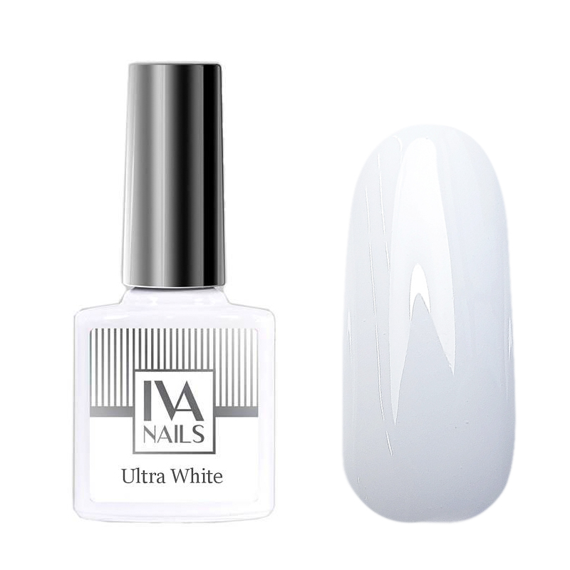 Гель-лак IVA NAILS Black/White ультра белый (Ultra White), 8 мл