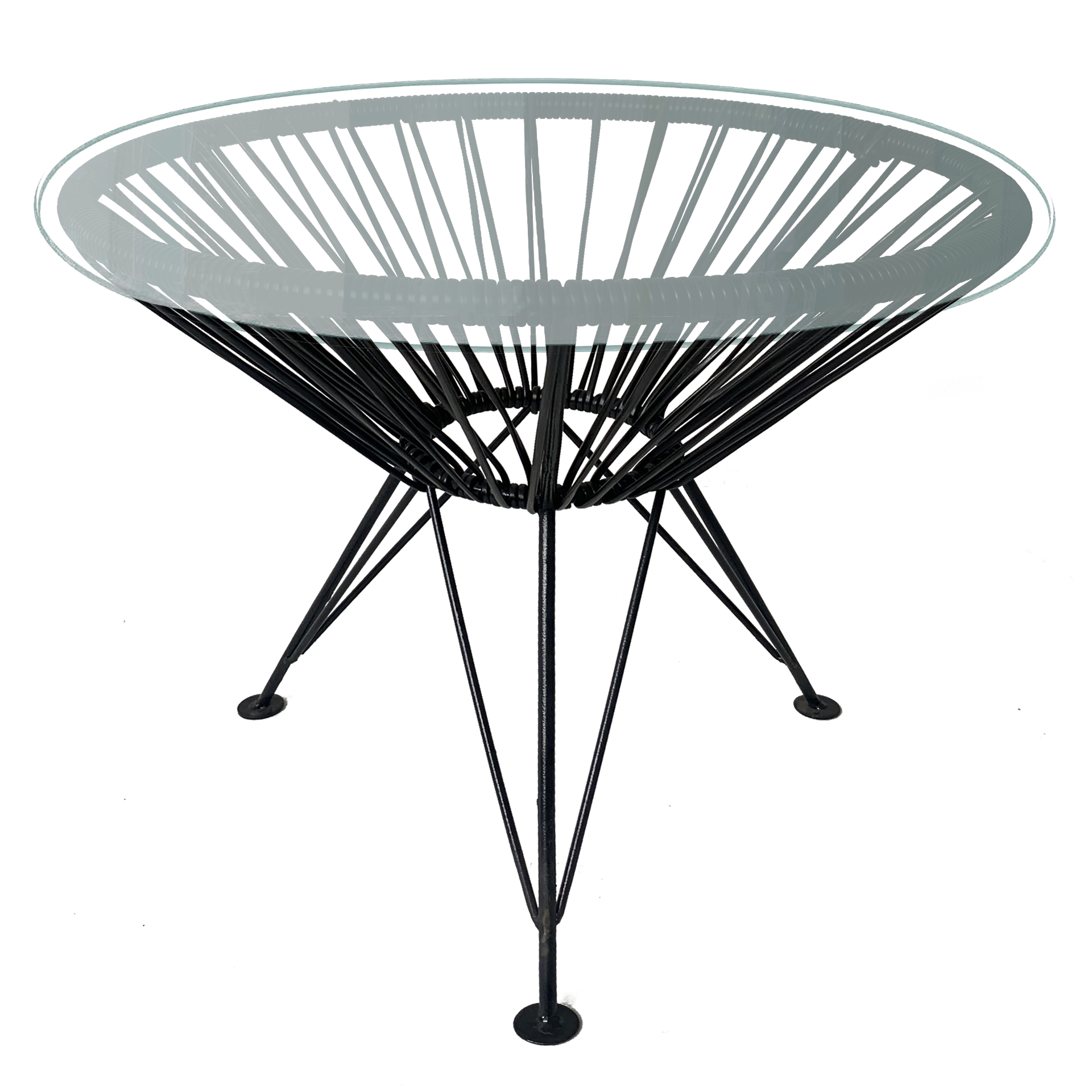 фото Столик журнальный m-group ракушка с ротангом черный 19140400 диаметр 0,5 метра