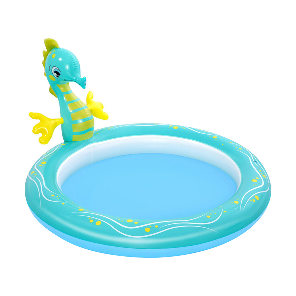 Бассейн надувной детский Bestway Seahorse, с разбрызгивателем, 188 x 160 x 86 см, 140 л бассейн bestway термометр игрушка для измерения температуры воды в бассейне
