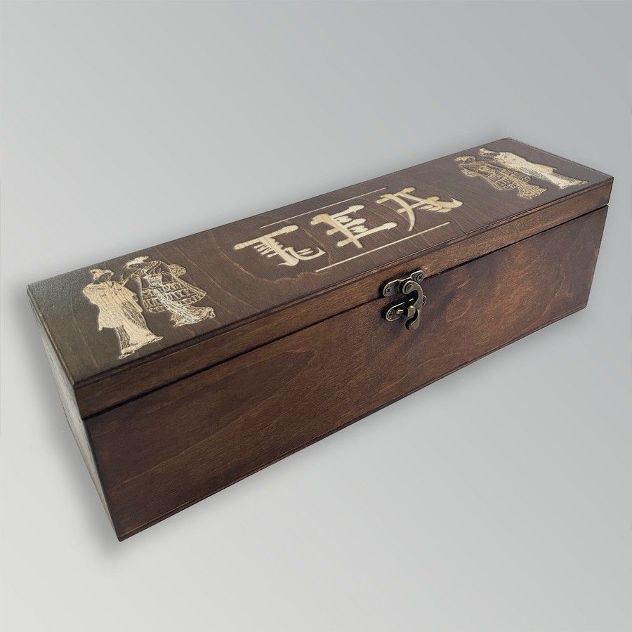 

Коробка для чайных пакетиков из дерева с крышкой азия - 48, TEABOX-OG-090922-0033