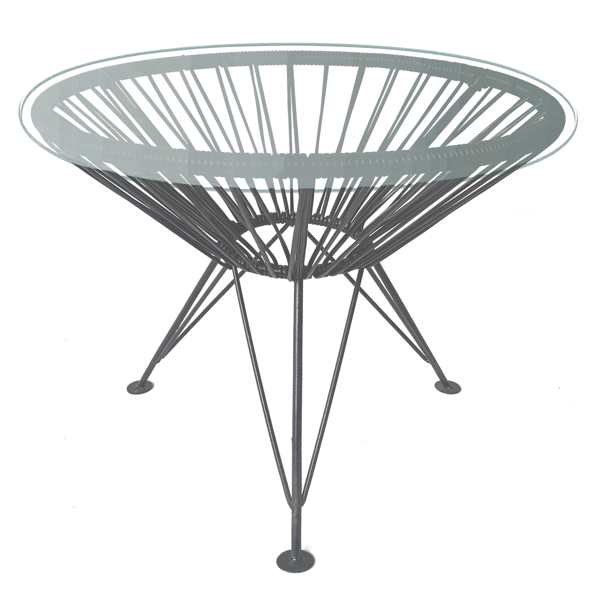 фото Столик журнальный m-group ракушка с ротангом серый 19140300 диаметр 0,5 метра