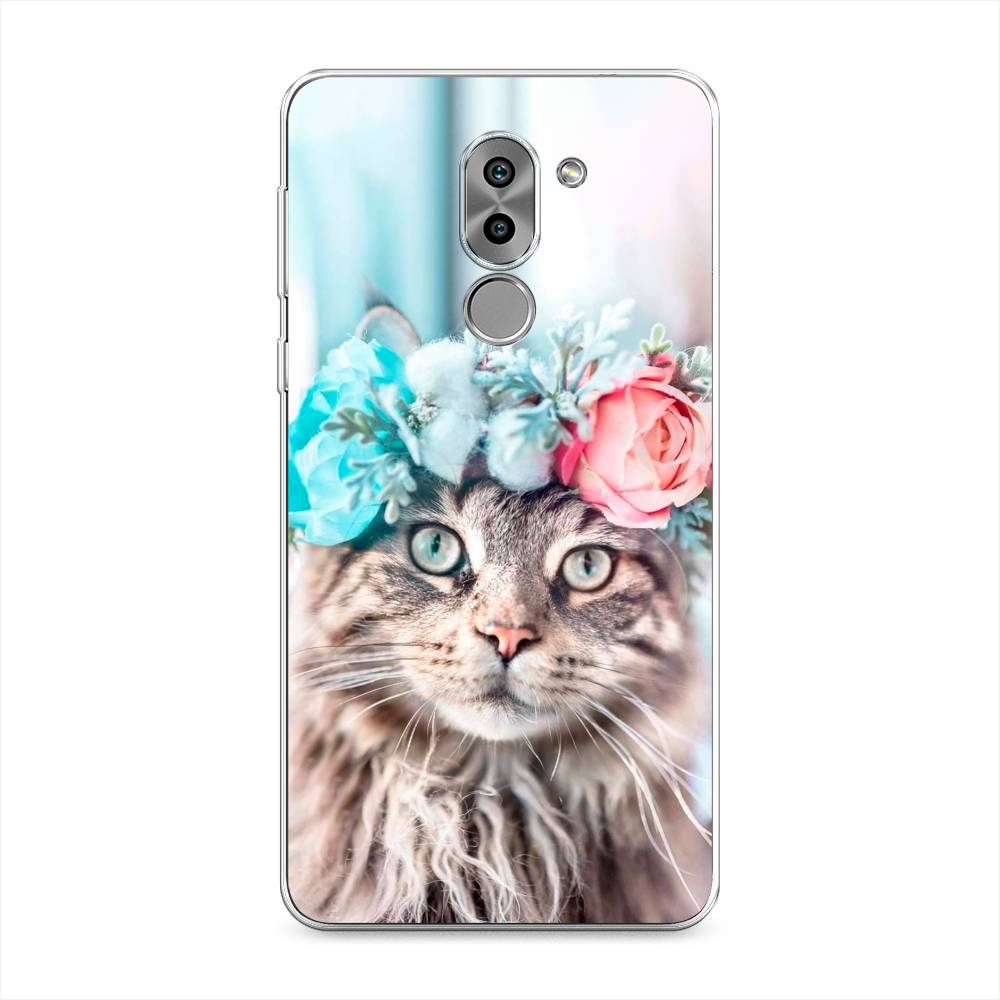 

Чехол Awog на Honor 6X "Кот в венке", Разноцветный, 60750-2