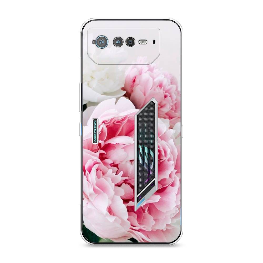 

Чехол для Asus ROG Phone 6 "Розовые и белые пионы", Розовый;белый, 44650-2