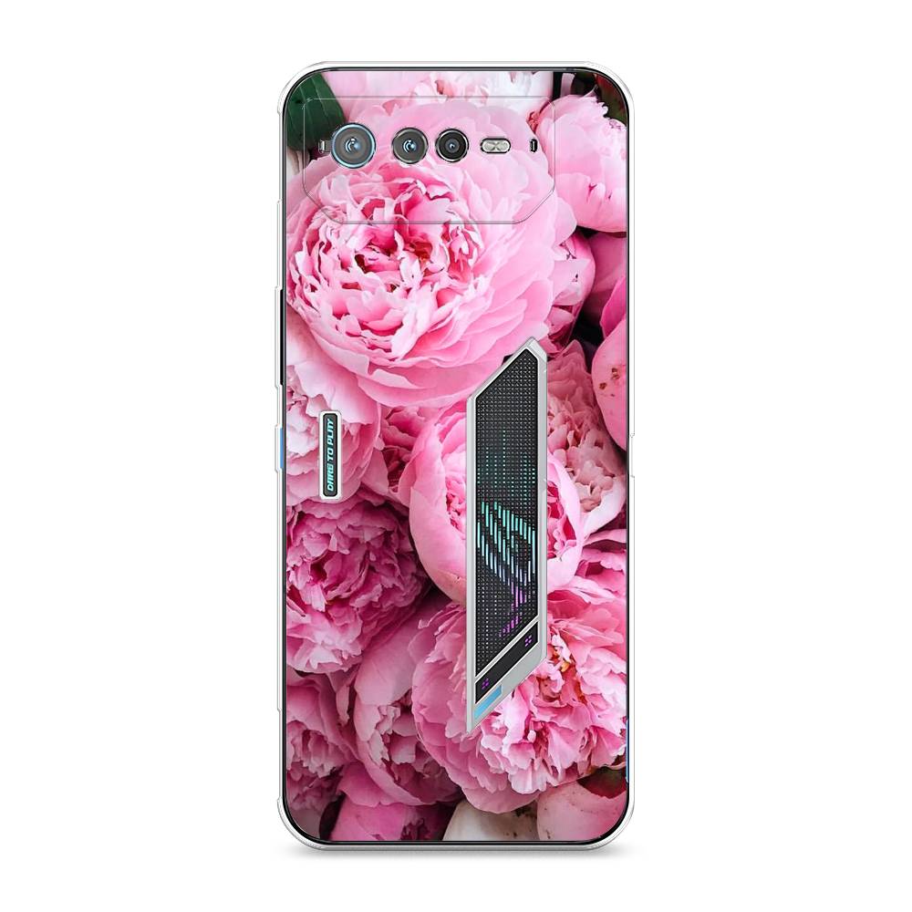 

Чехол для Asus ROG Phone 6 "Розовые пионы", Бежевый;розовый, 44650-2
