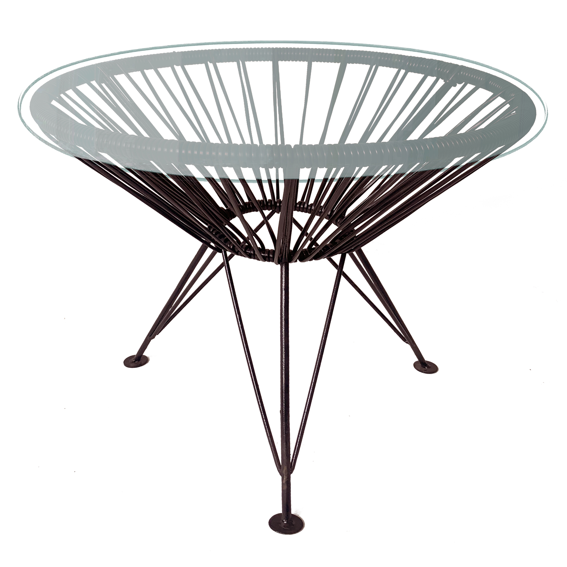 фото Столик журнальный m-group ракушка с ротангом коричневый 19140200 диаметр 0,5 метра