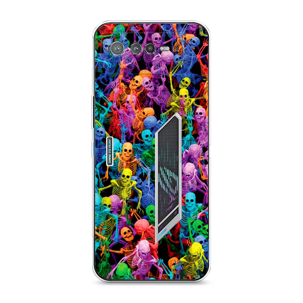 

Чехол для Asus ROG Phone 6 "Вечеринка скелетов", Фиолетовый;желтый;оранжевый, 44650-6