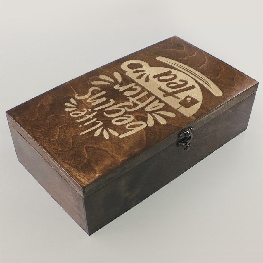 

Коробка для чайных пакетиков из дерева, большая, 8 отделений с узором чай - 125, L8-TEABOX-OG-131022-0083