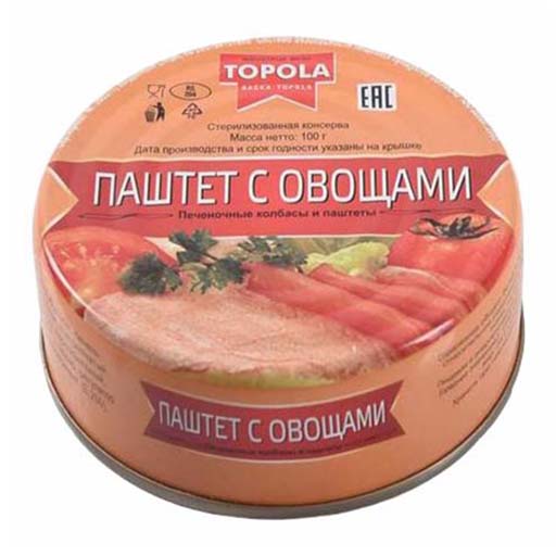 

Паштет куриный Topola с овощами 100 г