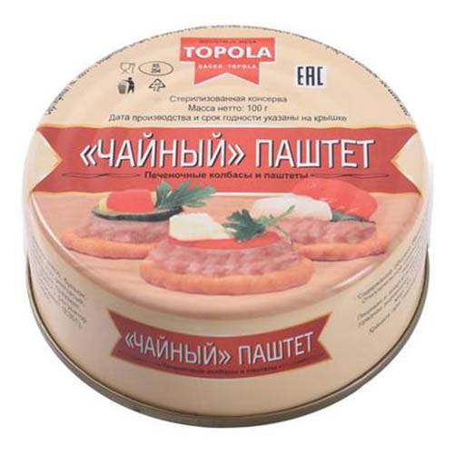 

Паштет свиной Topola Чайный 100 г