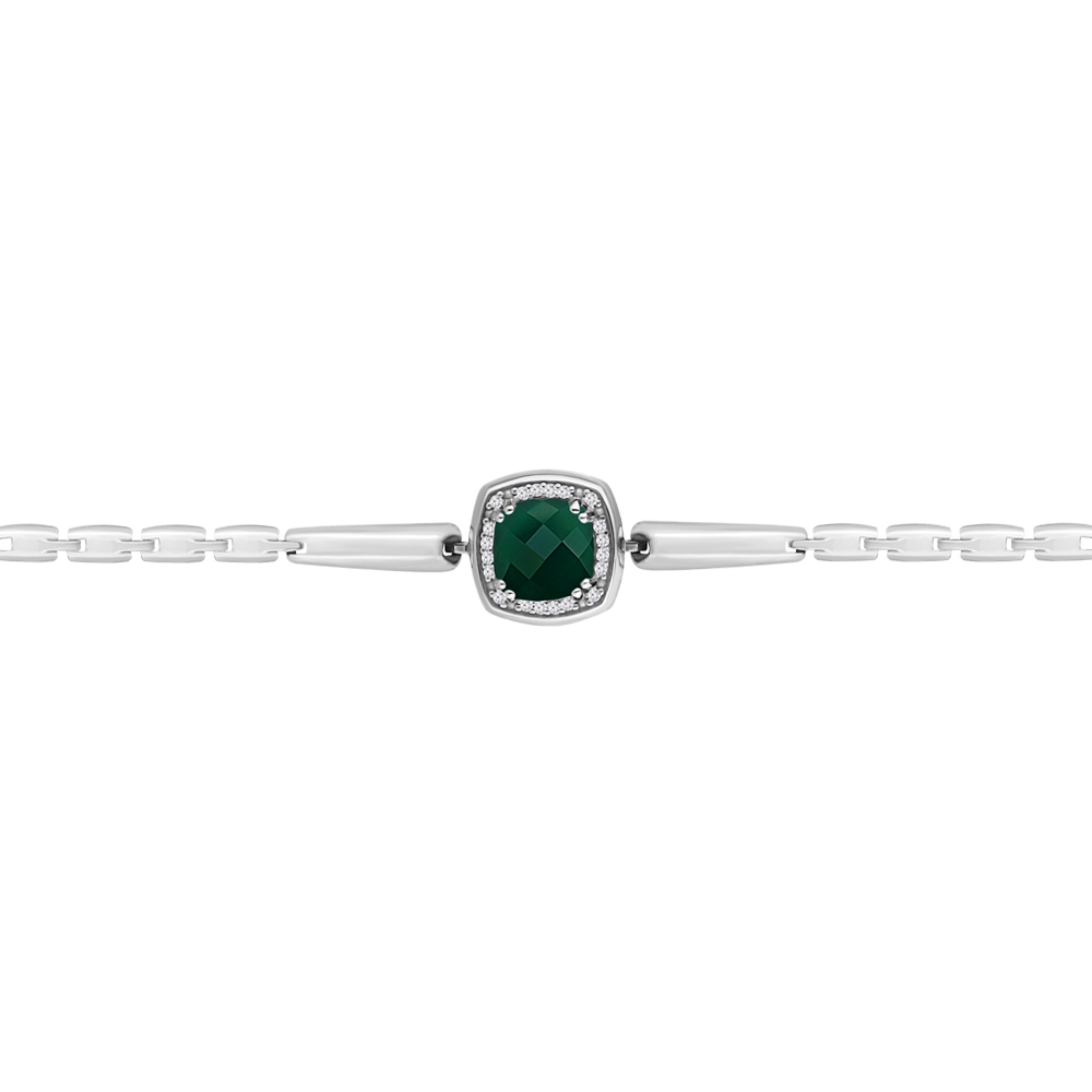 

Браслет из серебра с агатом/фианитом р. 17 Aquamarine 7443609А_925_р, 7443609А_925_р